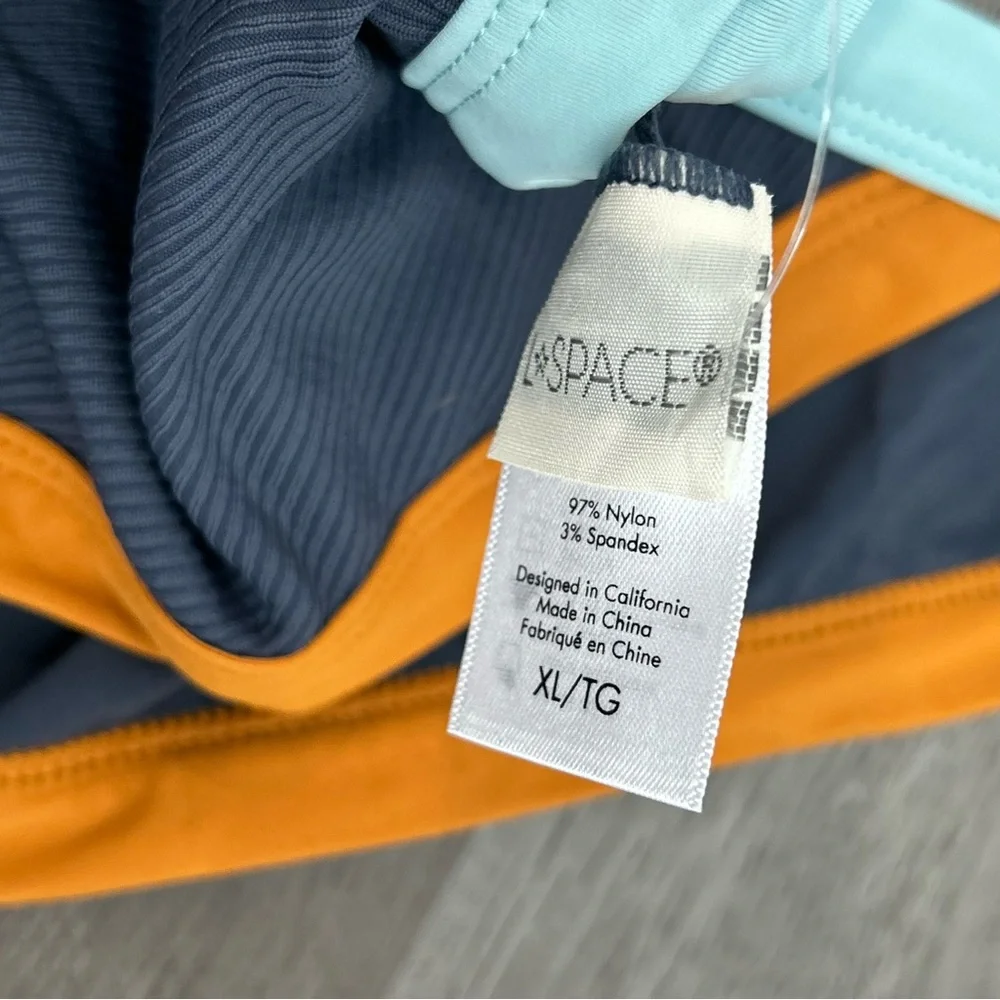 L*space VACAY BOTTOM‎ CLASSIC Ribbed Bikini Swim Size xl Womens Blue Orange NWT